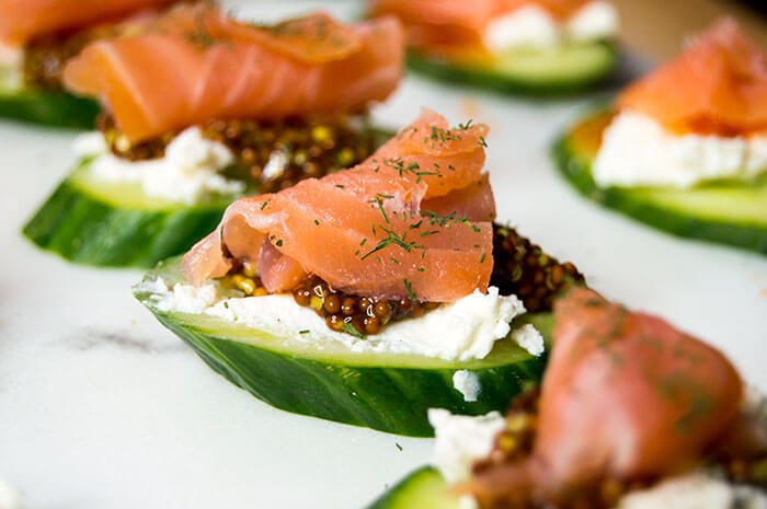 cucumber appetizer with lox