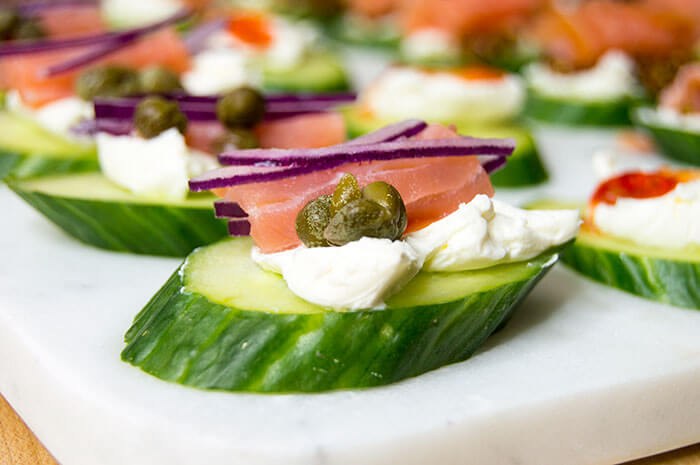 cucumber appetizer with capers