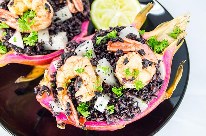 dragon fruit rice boats