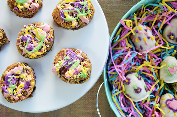 Easy Easter Blondies with Candy Melt Drizzle