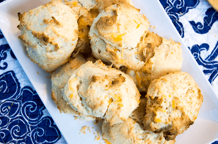 Perfectly Flaky Biscuits with Shredded Cheddar in Minutes
