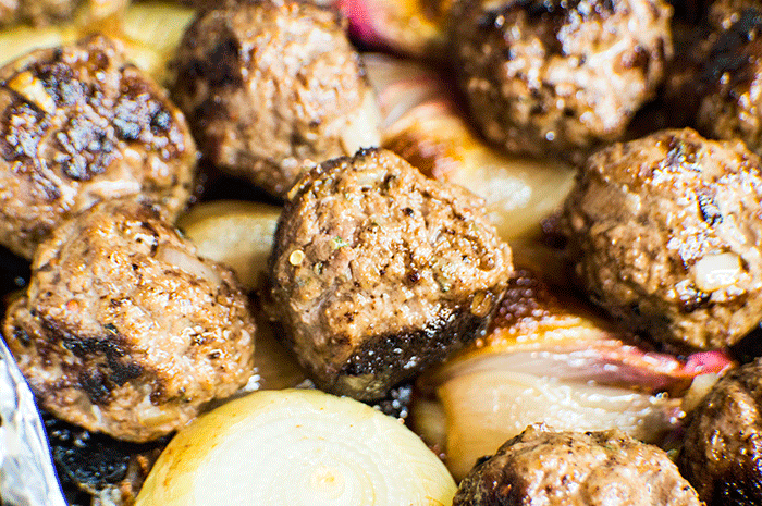 baking meatballs with shallots