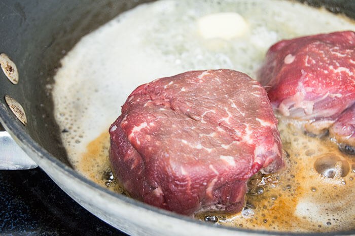 searing steaks in butter