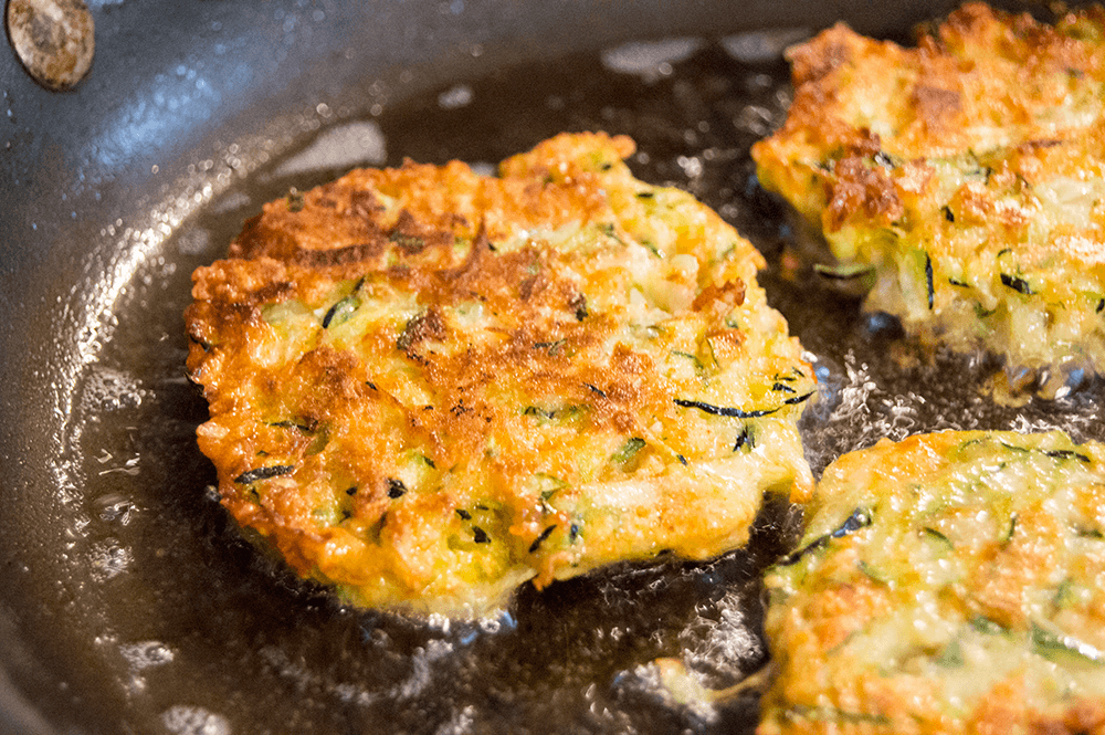 golden brown zucchini fritters