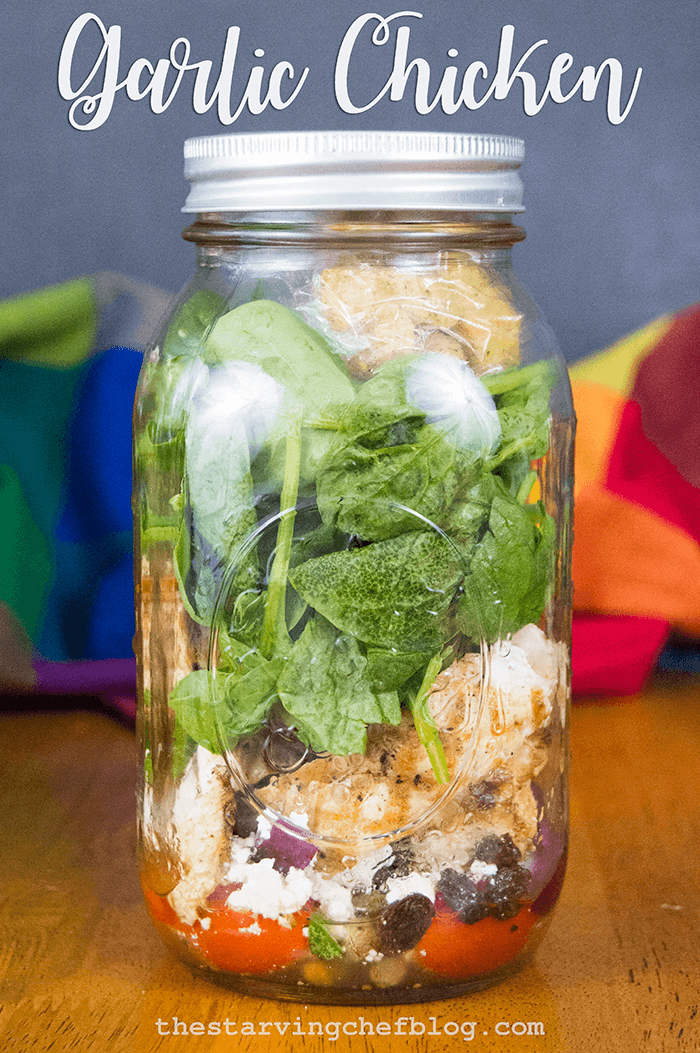 garlic chicken salad in jar