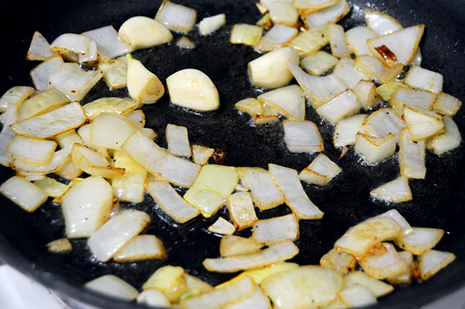 sauting onion and garlic