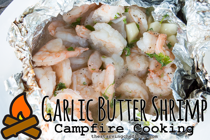 garlic butter shrimp in foil