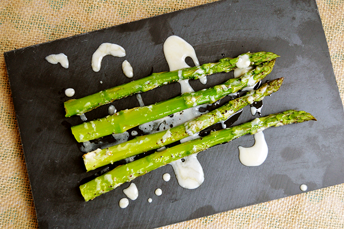 Quick and Elegant Asparagus with Honey-Goat Cheese