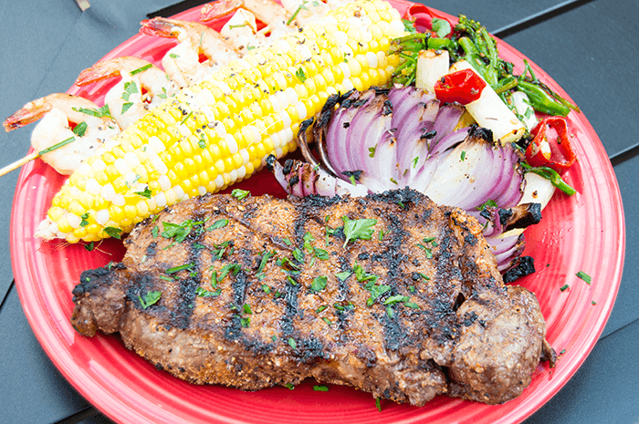 onion flower with steak