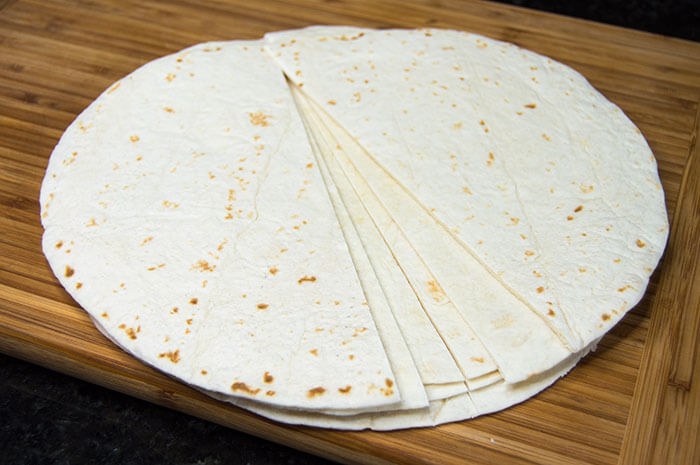 sliced tortillas for crispitos