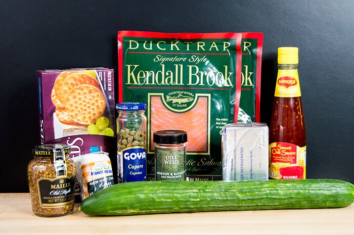 ingredients for cucumber appetizers