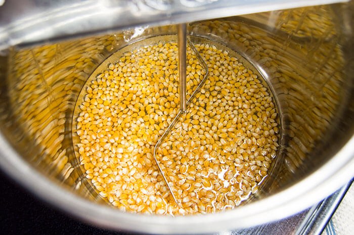 popcorn on stovetop