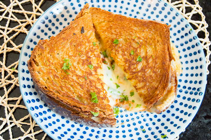 Farmers’ Market Finds: Brioche Grilled Cheese with Fresh Scapes