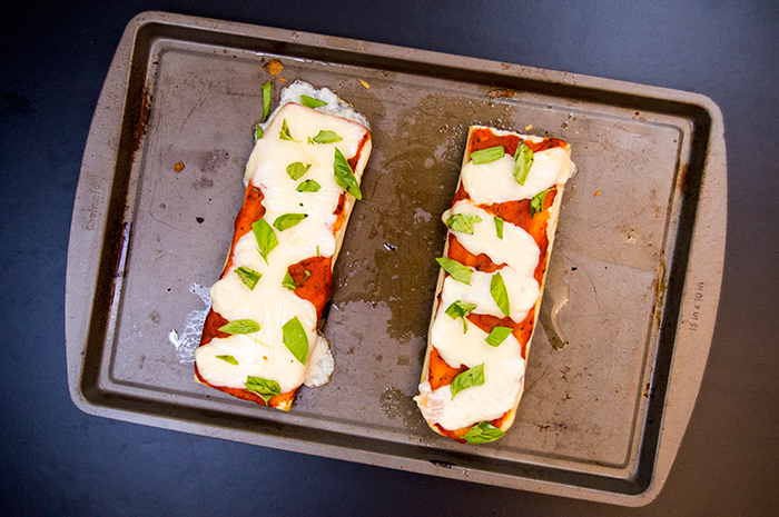 baked french bread pizzas