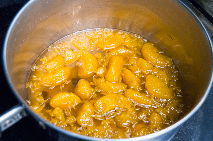 simmering mandrin oranges