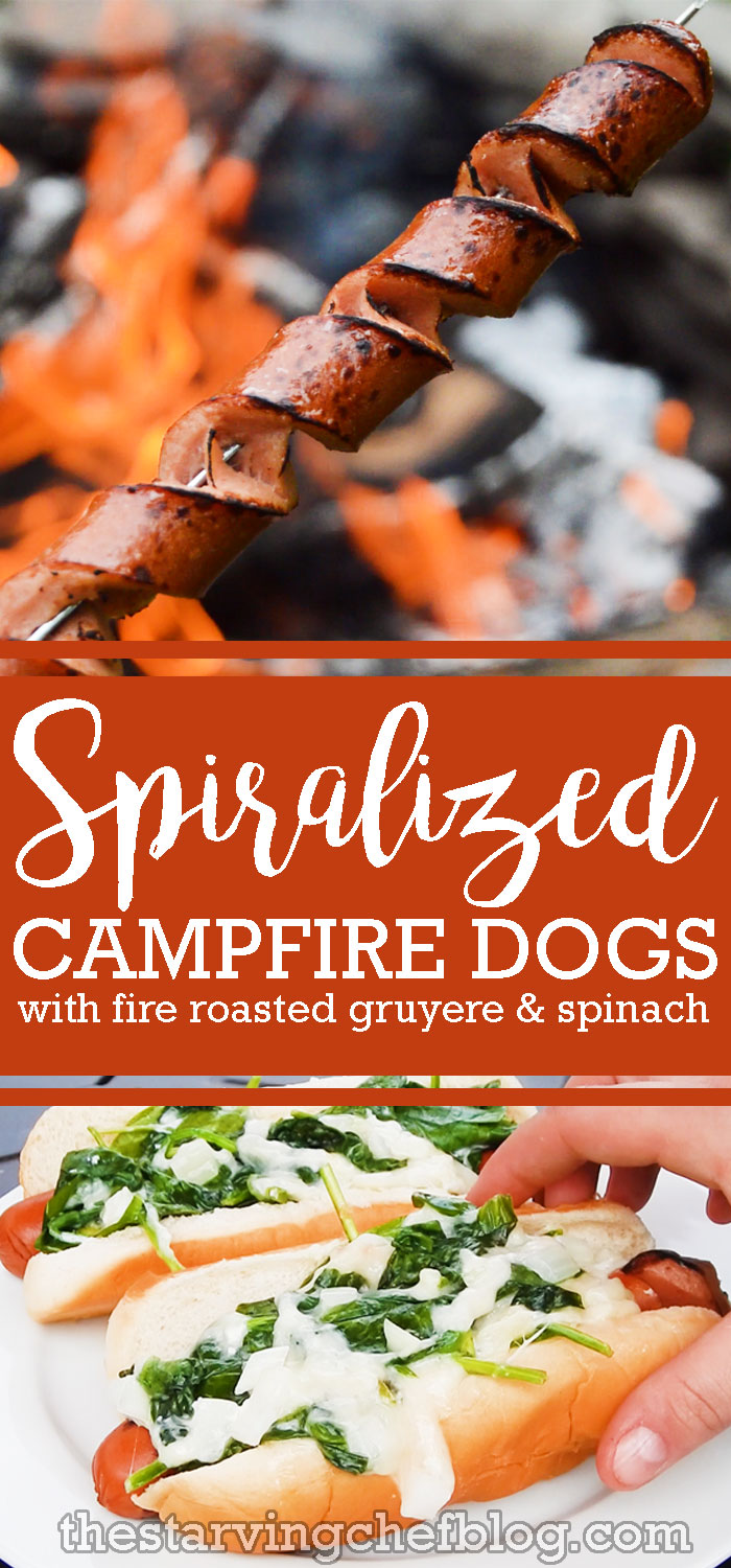 Spiralized Hot Dogs with Gruyere & Spinach