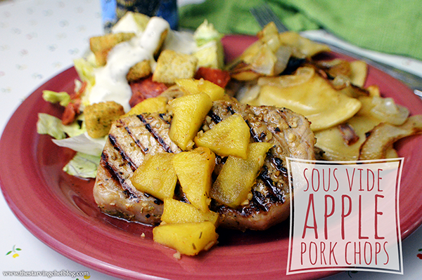 sous vide pork chops with apples