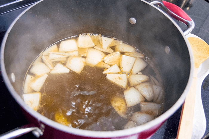 boiling potatoes