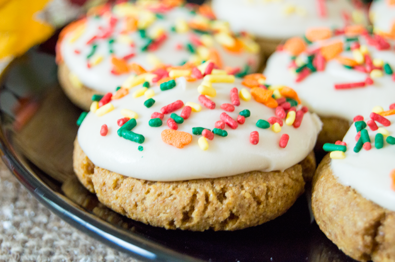 Homemade Pumpkin Spice Cookies with Maple Icing
