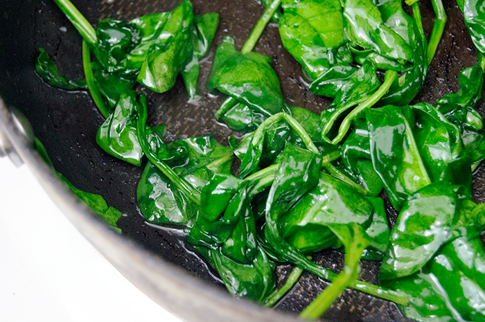 sauting spinach