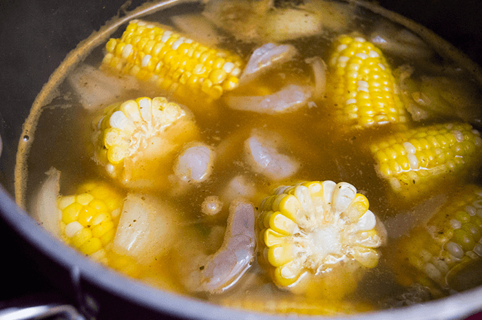 corn with seafood