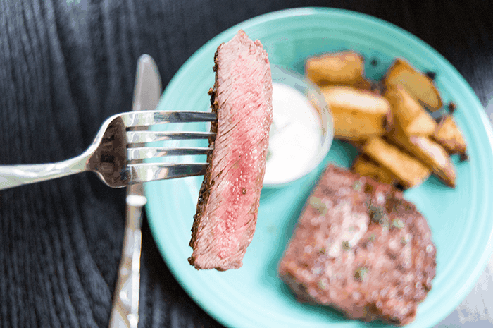 rare steak in ghee