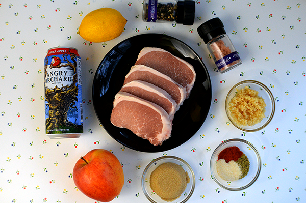 ingredients for hard cider pork chops