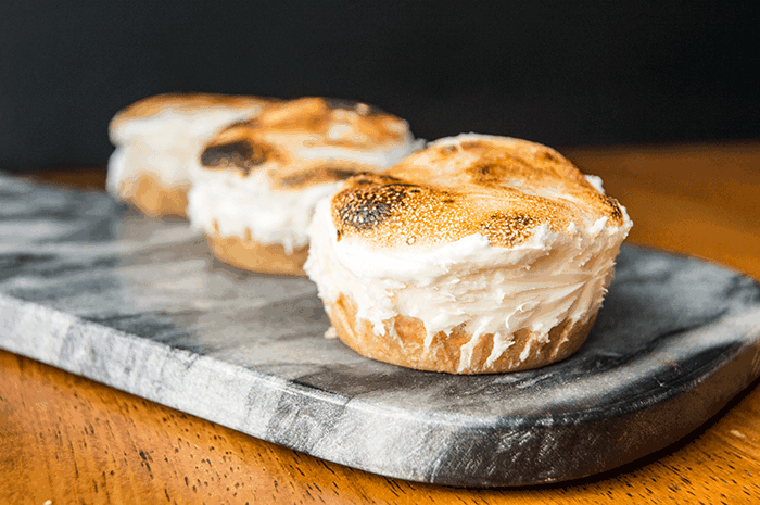 Quick No Bake Mini Cheesecakes with Toasted Marshmallow