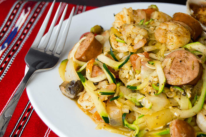 shrimp zoodles