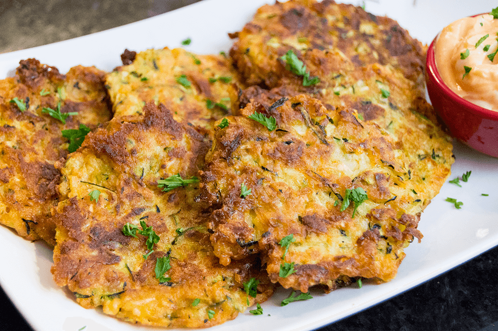 hot zucchini fritters