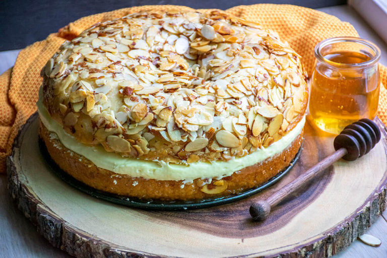 How to Make Bienenstich “Bee Sting Cake” with Honey Almond Topping