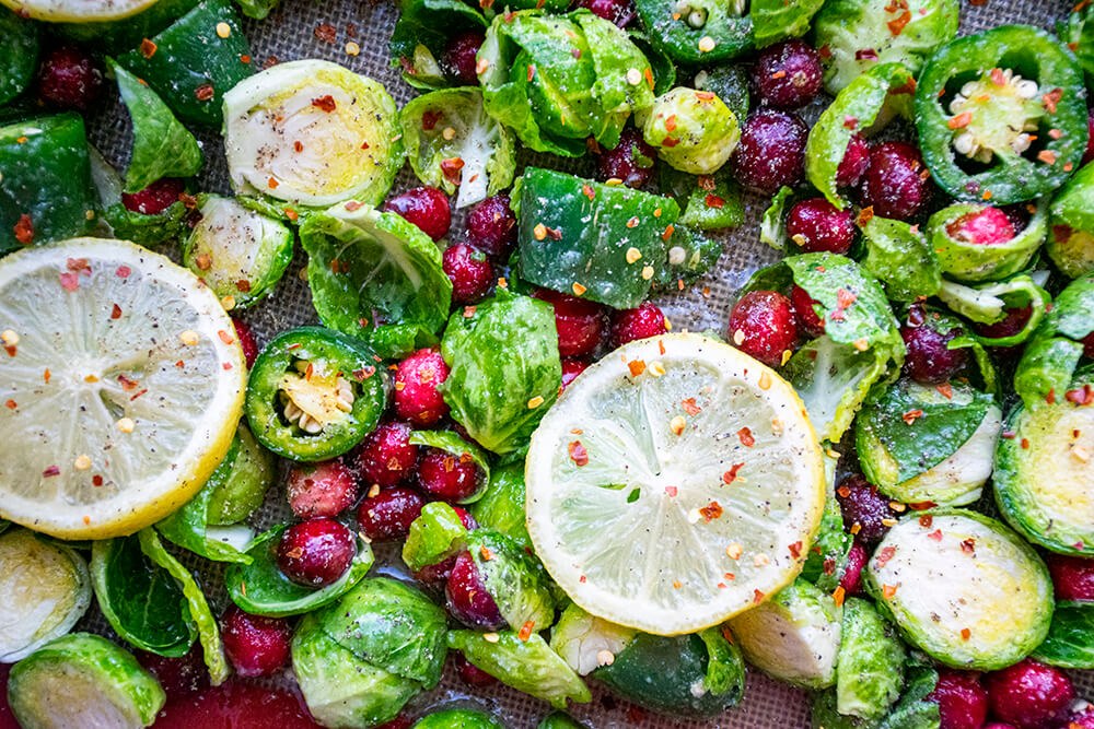 cranberry lemon brussels sprouts