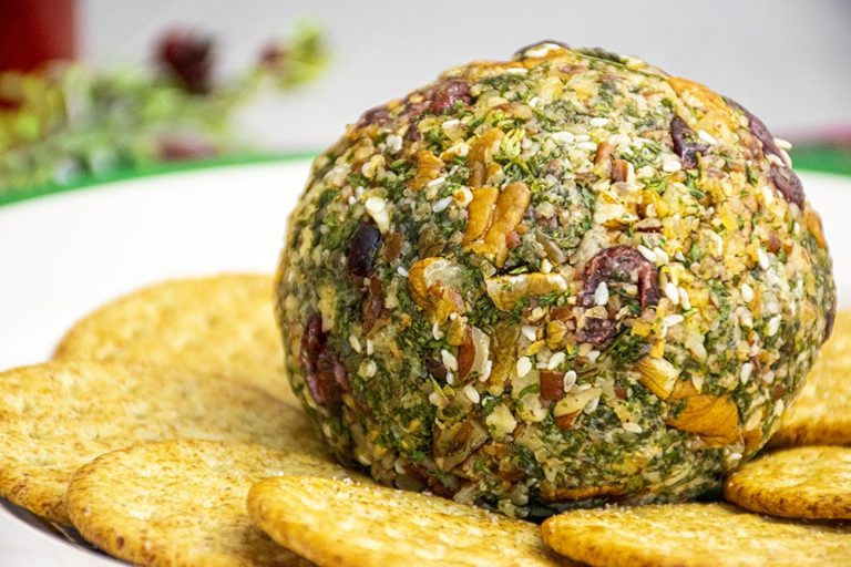 Spinach Cranberry & Pecan Cheese Ball