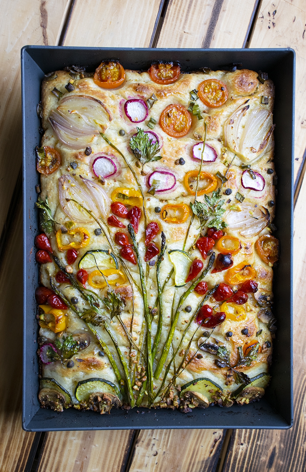 Flower Pressed Summer Focaccia - Olive and Artisan