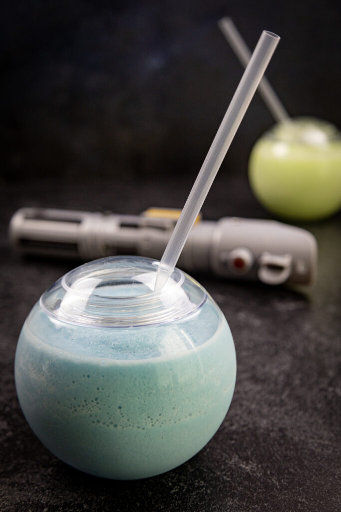 blue and green milk with light saber