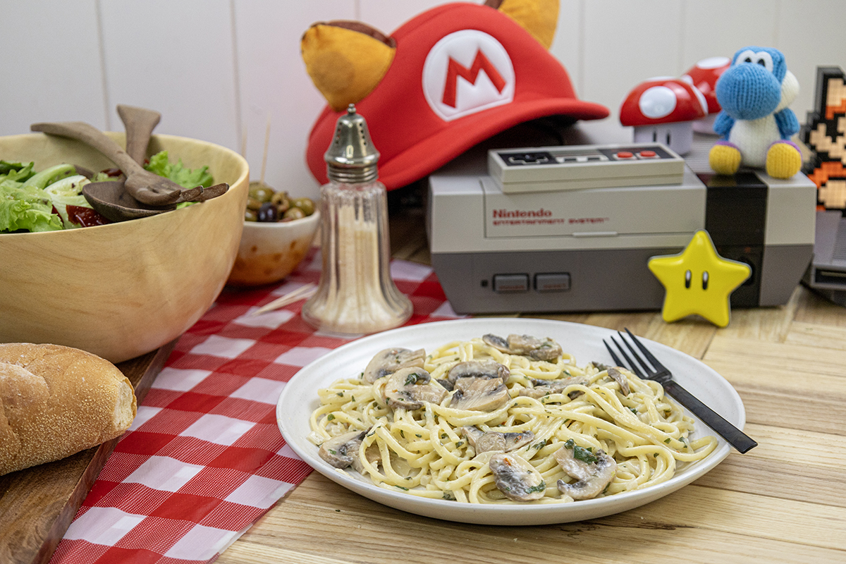 Mario Bros MovieInspired Pasta Creamy Mushroom Pasta