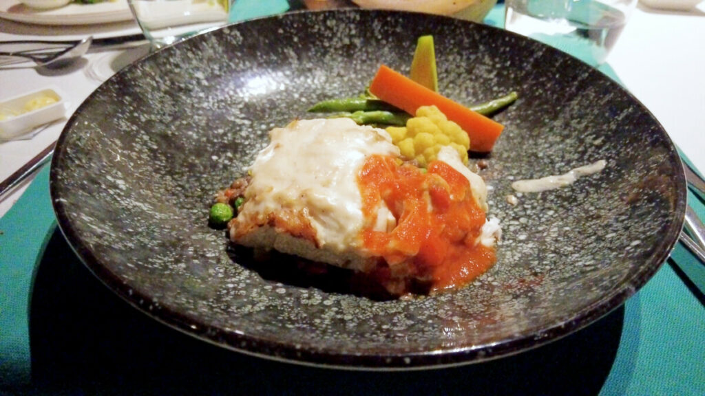 wine poached grouper